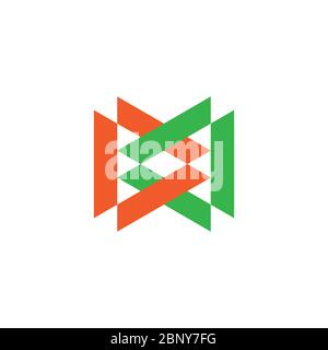 letter dd linked triangle geometric logo vector Stock Vector