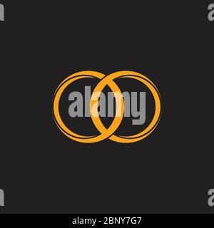 linked 3d rings symbol decoration vector Stock Vector