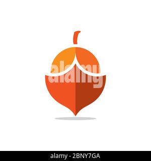 peanut geometric shadow design symbol logo vector Stock Vector
