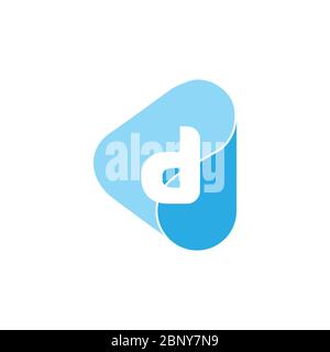 letter d triangle drop water geometric logo vector Stock Vector