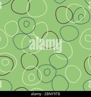 Sherwood forest, greens and brown intertwined on a light green background seamless vector repeat pattern design Stock Vector