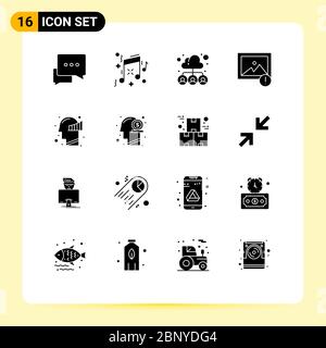 Group of 16 Modern Solid Glyphs Set for purchase, mobile, baby ...