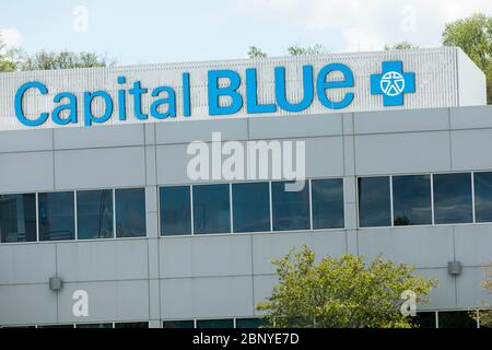 A logo sign outside of the headquarters of Capital BlueCross in Harrisburg, Pennsylvania on May 4, 2020. Stock Photo