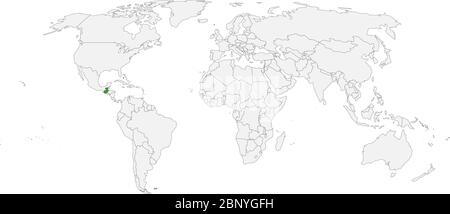 Guatemala country highlighted on world political map. Light gray background. Perfect for backgrounds, business concepts, backdrop, banner, label, stic Stock Vector