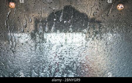 a car Running through automatic car wash. Stock Photo