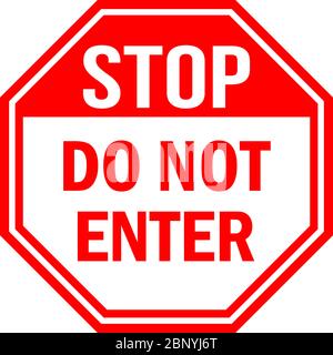 Do not enter stop traffic sign. Red background. Perfect for backgrounds, backdrop, sign, symbol, icon, label, sticker, poster, banner and wallpapers. Stock Vector
