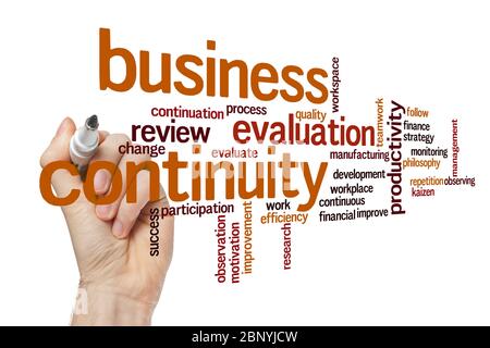 Business continuity word cloud concept on white background Stock Photo