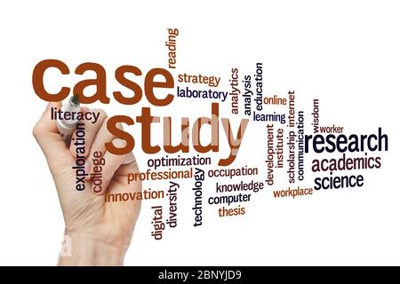 Case study word cloud concept on white background Stock Photo