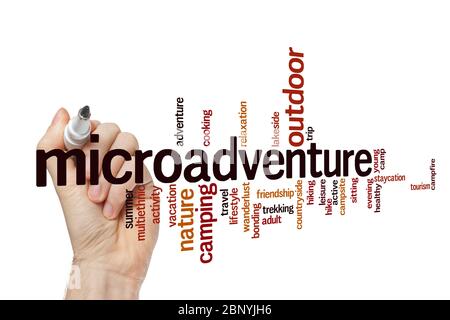 Microadventure word cloud concept on white background Stock Photo