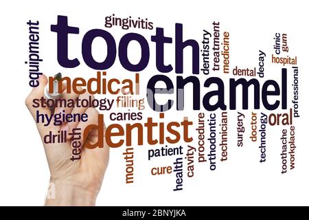 Tooth enamel word cloud concept on white background Stock Photo