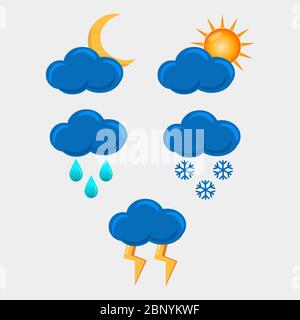 set of cloud vector icon illustration for time and weather concept Stock Vector