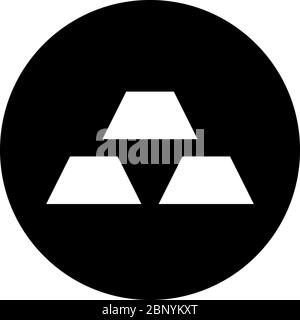 Silver,gold vector icon. Black color. Perfect for business concepts, backgrounds, backdrop, sign, button, badge , symbol, icon, label and sticker. Stock Vector