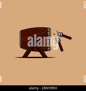 bedug vector graphic design illustration.drum for moslems in java for religious purposes Stock Vector