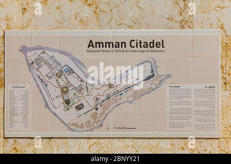 Amman Jordan. The Citadel Map Stock Photo - Alamy