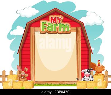 Border template design with many farm animals Stock Vector Image & Art ...