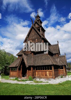 Wooden stave church in norway Stock Photo