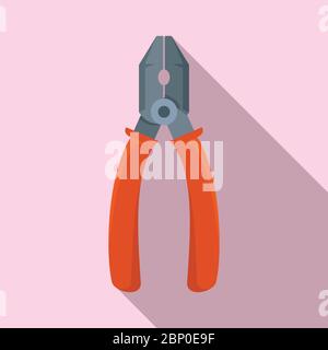 Technical electric pliers icon. Flat illustration of technical electric pliers vector icon for web design Stock Vector