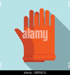 Rubber electric gloves icon. Flat illustration of rubber electric gloves vector icon for web design Stock Vector