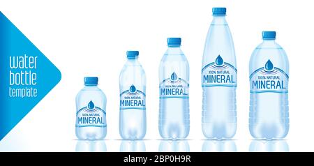 Water bottle template vector and ready label design Stock Vector