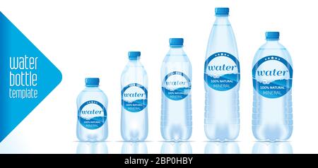 Water bottle template vector and ready label design Stock Vector
