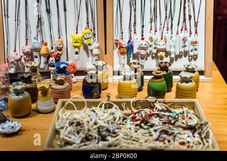 Chinese Ceramic gifts or souvenirs on a table Stock Photo