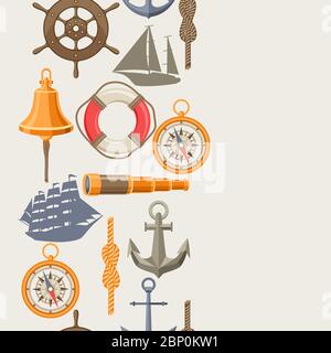 Seamless pattern with symbols and items. Stock Vector