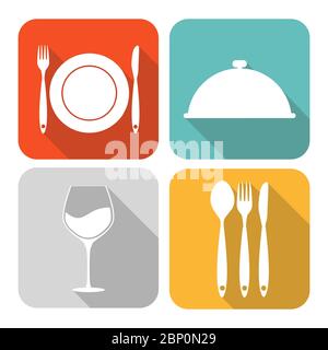 Food Icon Set for Web and Mobile Application. Vector Illustration Stock Vector