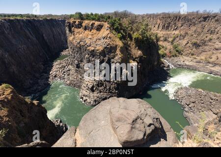 Victoria falls in September, Zimbabwe Stock Photo