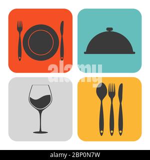 Food Icon Set for Web and Mobile Application. Vector Illustration Stock Vector