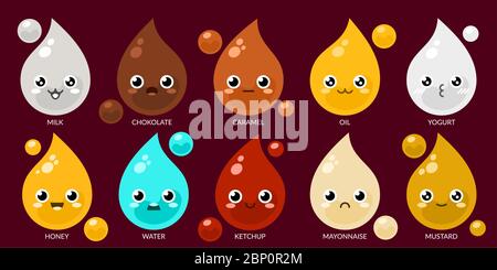 Abstract Food Drop Vector Flat Cartoon Character Illustration Stock Vector