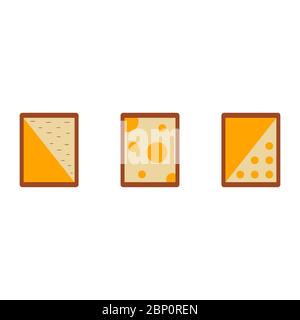 Three paintings with an abstract image hang on the wall. The decor of the interior. Exhibition. Flat vector illustration Stock Vector