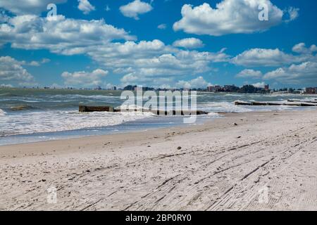 Tide Breakers On Beach in Clearwater Stock Photo