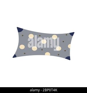Soft fluffy pea print pillow. Flat vector illustration. The concept of sleep and rest Stock Vector