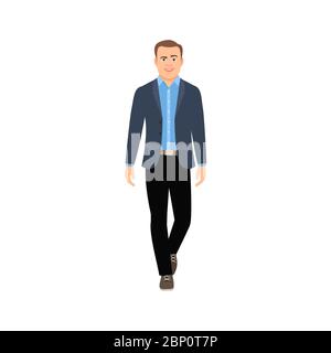 Businessman in casual clothes isolated vector illustration on white background Stock Vector