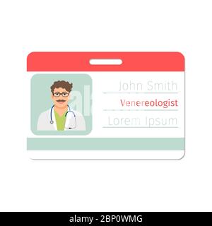 Venereologist medical specialist badge template for game design or medicine industry. Vector ilustration Stock Vector