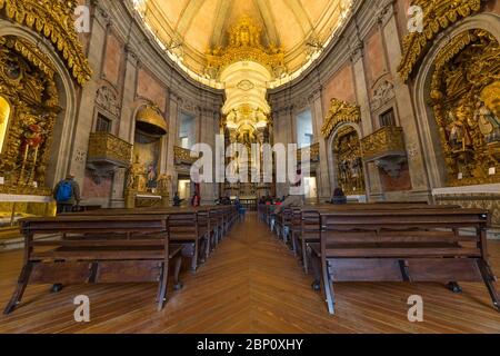 PORTO, PORTUGAL - FEBRUARY 27, 2017: Clerigos Church, in Porto, Portugal Stock Photo