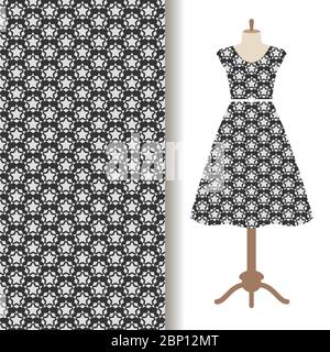 Womens dress fabric pattern design with repeat starry backdrop. Vector  illustration Stock Vector Image & Art - Alamy