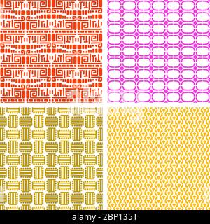 Vector colorful african ethnic pattern set for print Stock Vector