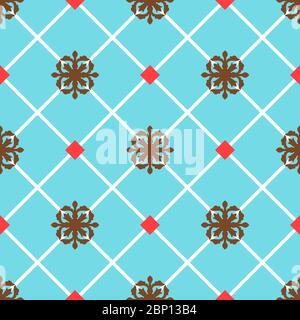 Blue spanish ornamental decorative ceramic tile vector design Stock Vector