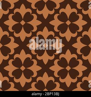 Brown french ornamental decorative ceramic tile vector design Stock Vector