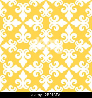 Yellow french ornamental decorative ceramic tile vector design Stock Vector