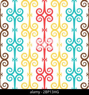 Spanish curl ornamental decorative ceramic tile vector design Stock Vector