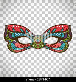 Vector mask colored mask in butterfly colors isolated on transparent background Stock Vector