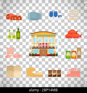 Autumn Foods Vector Icon Set with Fresh Vegetables, Healthy Eating and ...