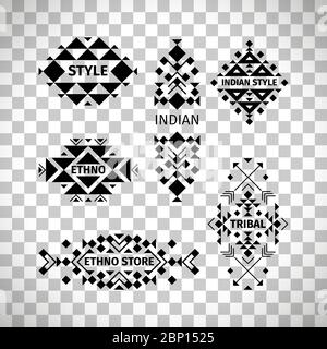 Tribal logo set isolated on white background vector illustration Stock ...