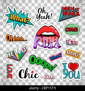 Set of stickers quotes isolated. Vector black and white design