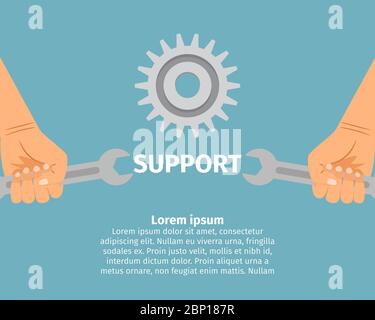Concept of technical support and technical service, vector illustration Stock Vector