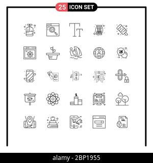 25 Creative Icons Modern Signs and Symbols of sweet, food, big, party, music Editable Vector Design Elements Stock Vector