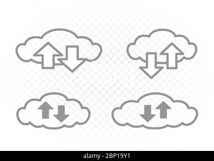 info exchange through cloud icon set Stock Vector
