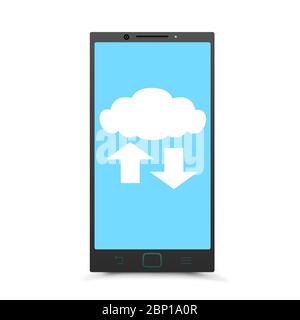 smartphone info exchange cloud service Stock Vector